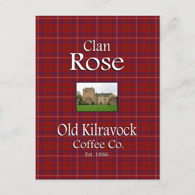 Clan Rose Old Kilravock Coffee Co. Postkarte (Vorderseite)