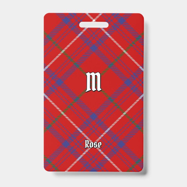 Clan Rose Tartan Ausweis (Vorderseite)
