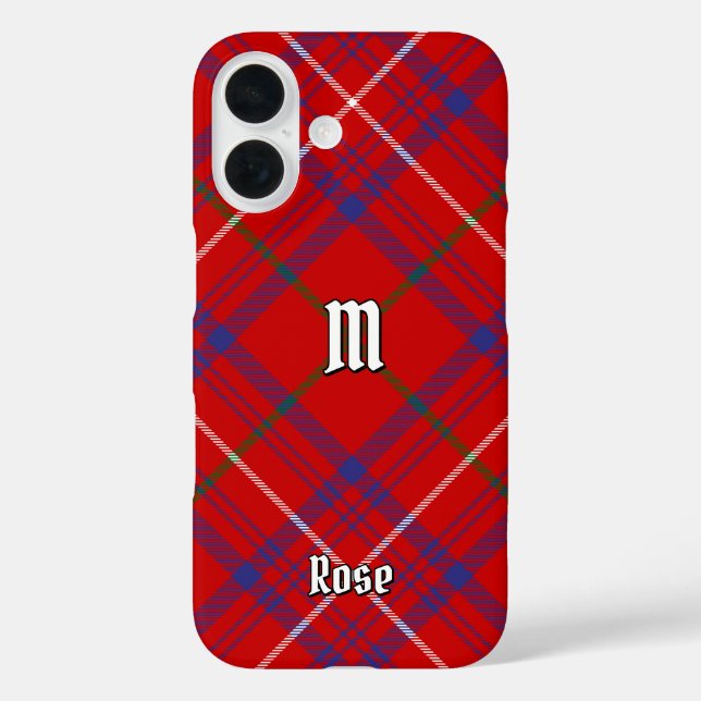Clan Rose Tartan iPhone 16 Hülle (Rückseite)