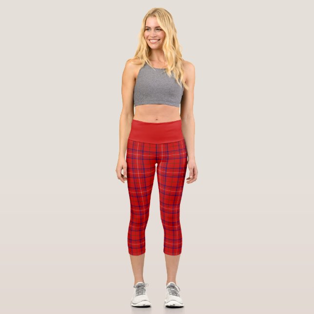 Clan Rose Tartan Kariert Capri Leggings (Vorderseite)