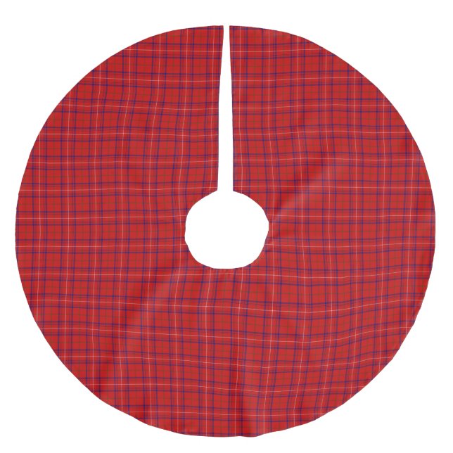 Clan Rose Tartan Kariert Polyester Weihnachtsbaumdecke (Vorderseite)