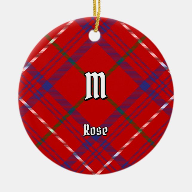 Clan Rose Tartan Keramik Ornament (Vorne)