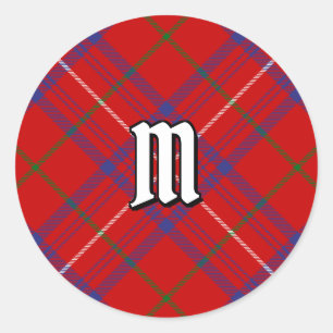 Clan Rose Tartan Runder Aufkleber