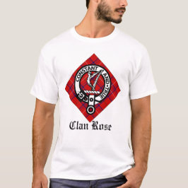 Clan Rose Wappen Abzeichen & Tartan T-Shirt