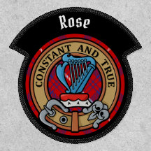 Clan Rose Wappen über Tartan