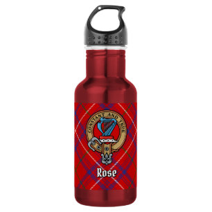Clan Rose-Wappen über Tartan Edelstahlflasche