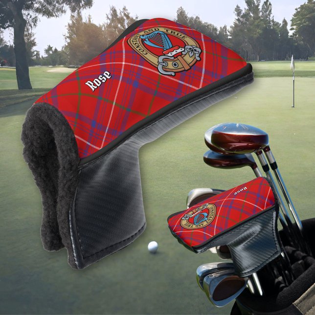 Clan Rose Wappen über Tartan Golf Headcover (Von Creator hochgeladen)