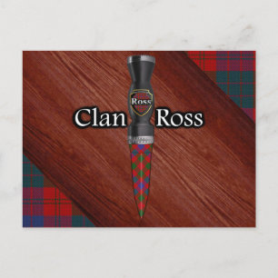 Clan Ross Tartan Sgian Dubh Blade Postkarte