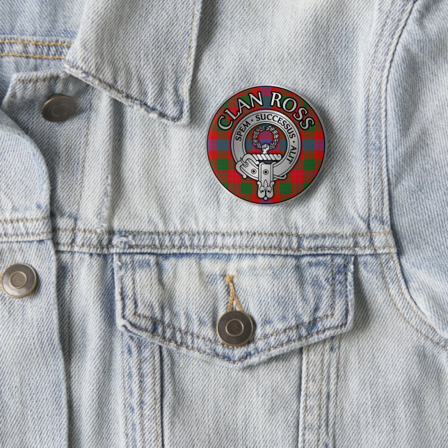 Clan Ross Wappen & Tartan Knot Button (Beispiel)