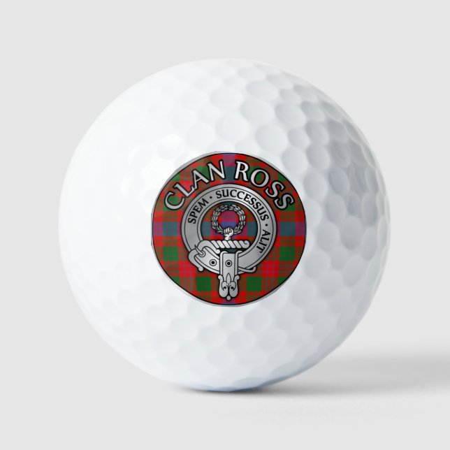 Clan Ross Wappen & Tartan Knot Golfball (Vorderseite)