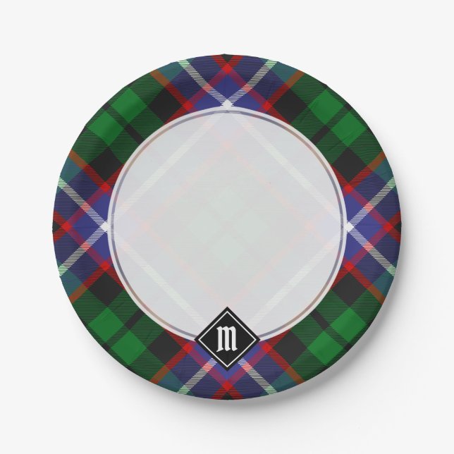 Clan Russell Tartan Pappteller (Vorderseite)