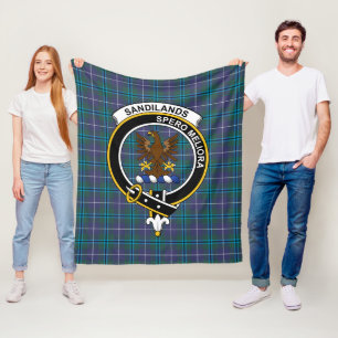 Clan Sandilands Modern Tartan Kariert Fleecedecke