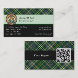 Clan Scott Green Tartan Business Card Visitenkarte