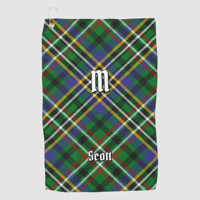 Clan Scott Green Tartan Golf Towel Golfhandtuch (Vorderseite)