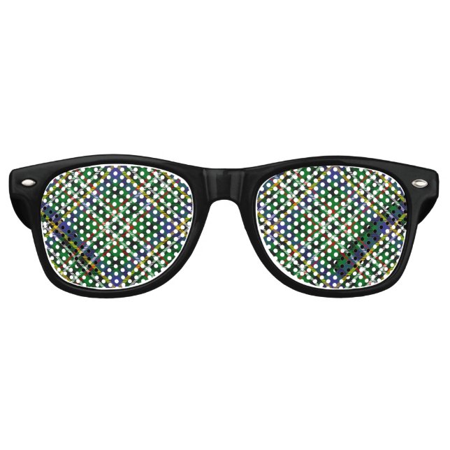 Clan Scott Green Tartan Retro-Sonnenbrille Partybrille (Vorderseite)