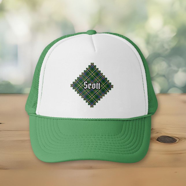 Clan Scott Green Tartan Trucker Hat Truckerkappe (Von Creator hochgeladen)
