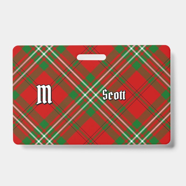 Clan Scott Red Tartan Abzeichen Ausweis (Front)
