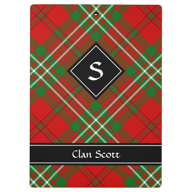 Clan Scott Red Tartan Clipboard Klemmbrett (Rückseite)