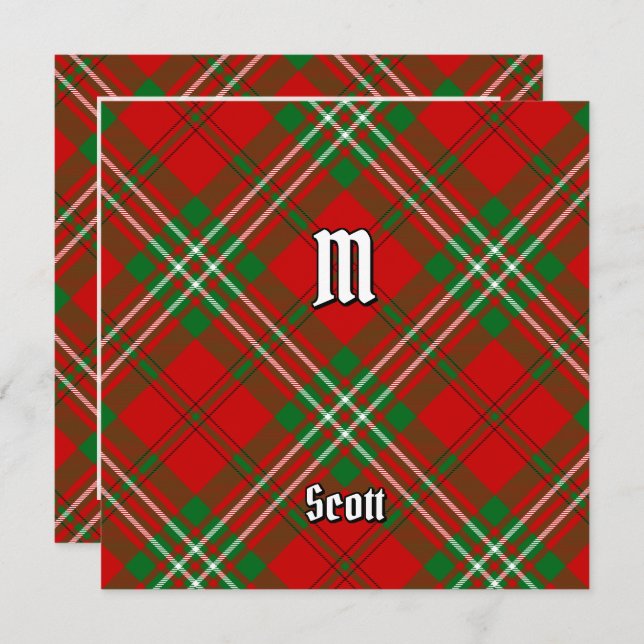 Clan Scott Red Tartan Einladung (Vorne/Hinten)