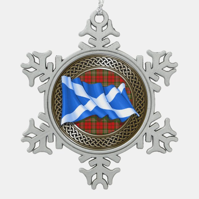 Clan Scott Tartan Schneeflocken Zinn-Ornament (Vorderseite)