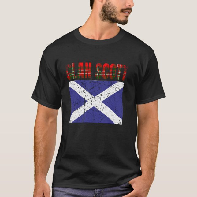 Clan Scott Tartan Scottish Family Name Scotland Pr T-Shirt (Vorderseite)