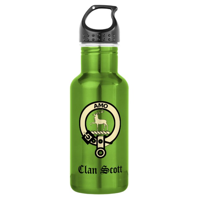Clan Scott Wappen Abzeichen Edelstahlflasche (Vorderseite)