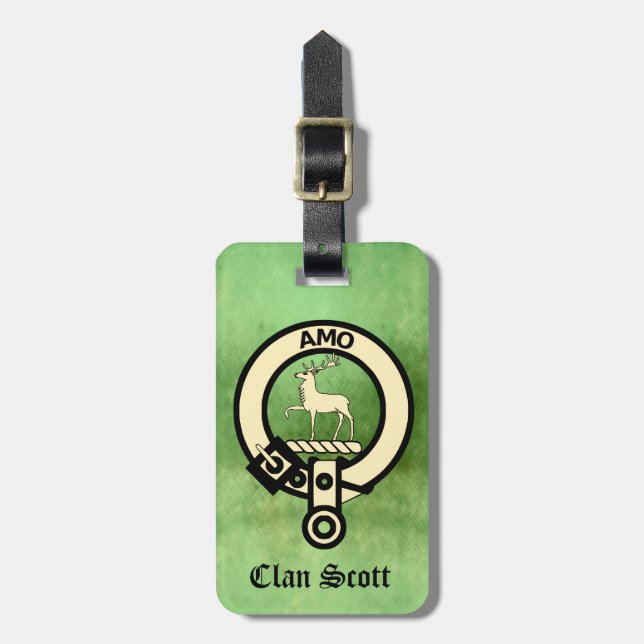 Clan Scott Wappen Abzeichen Gepäckanhänger (Vorderseite vertikal)