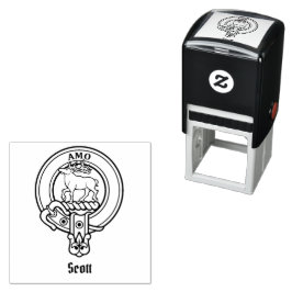Clan Scott Wappen Selbstfarbige Briefmarke Permastempel