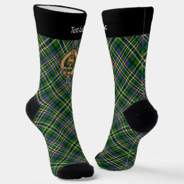 Clan Scott Wappen über grüne Tartan Socken