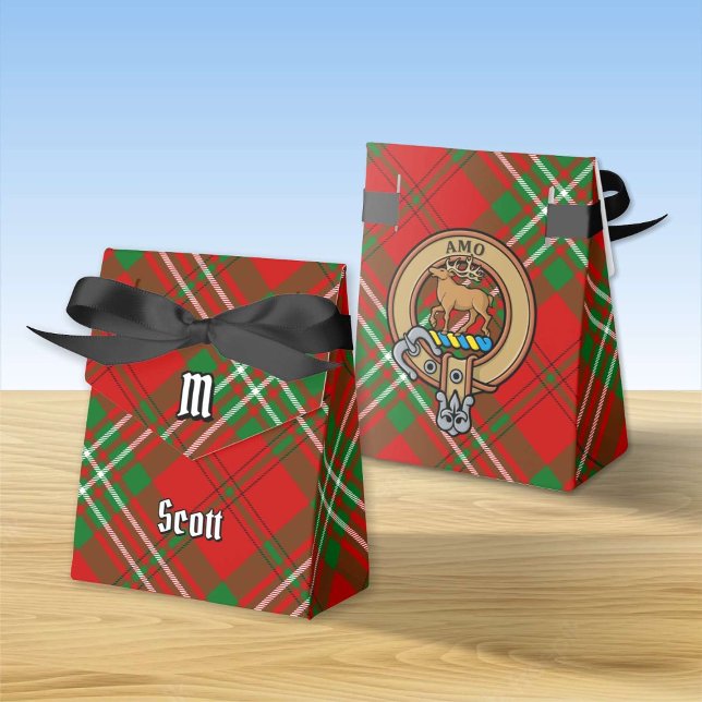 Clan Scott Wappen über Red Tartan Gevor Box Geschenkschachtel (Von Creator hochgeladen)