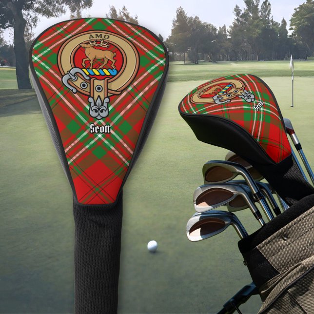 Clan Scott Wappen über Red Tartan Golf Head Cover Headcover (Von Creator hochgeladen)