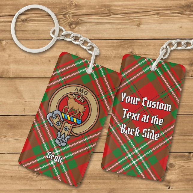Clan Scott Wappen über Red Tartan Schlüsselanhänge Schlüsselanhänger (Von Creator hochgeladen)
