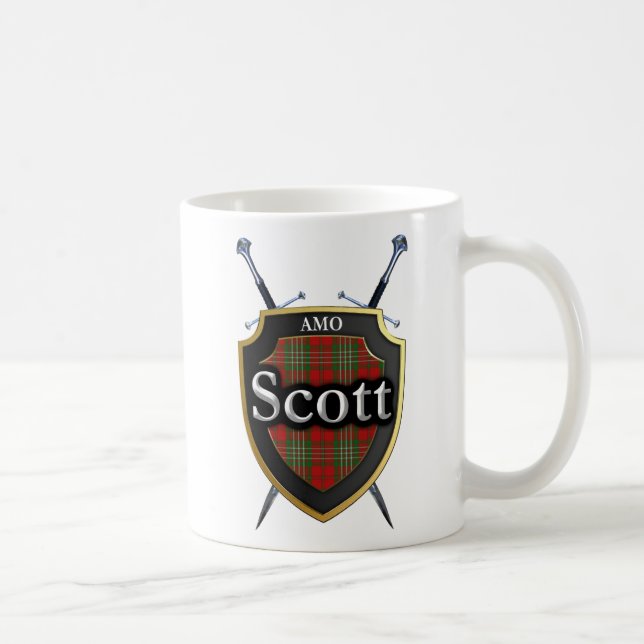 Clan-Scotttartan-Schild und Schwerter Kaffeetasse (Rechts)