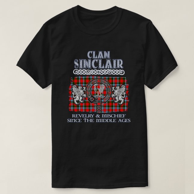 Clan Sinclair 2 Wappen Schottische Clans Schottisc T-Shirt (Design vorne)