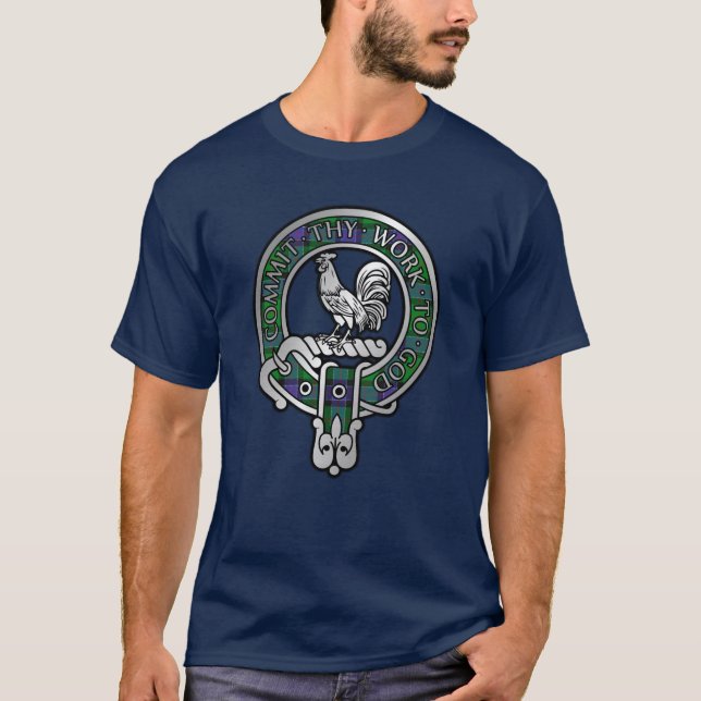 Clan Sinclair Crest & Hunting Tartan T-Shirt (Devant)
