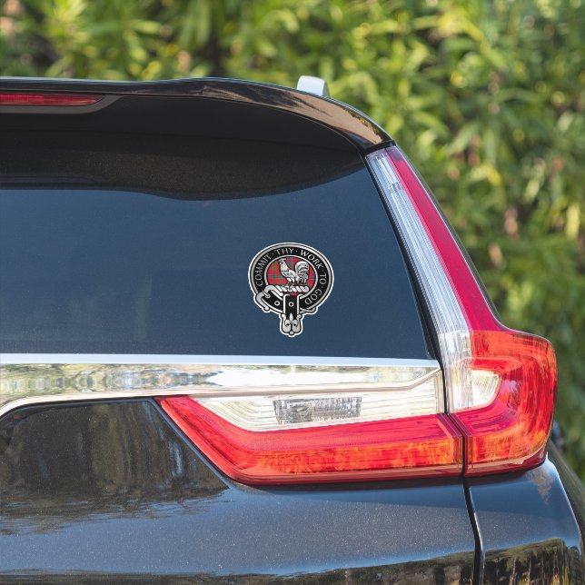 Clan Sinclair Crest & Tartan Sticker (Côté voiture)