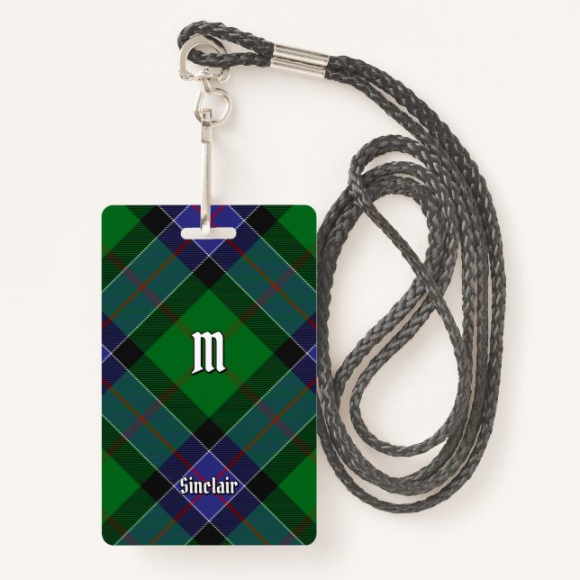 Clan Sinclair Hunting Tartan Ausweis (Vorderseite mit Schlüsselband)