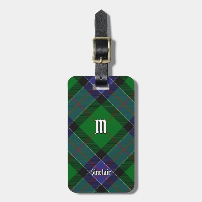 Clan Sinclair Hunting Tartan Gepäckanhänger (Vorderseite vertikal)
