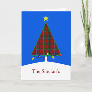Clan Sinclair Karierte Weihnachtsbaum Grußkarte Feiertagskarte