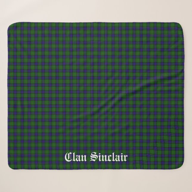 Clan Sinclair Tartan individuell anpassbar Sherpadecke (Vorderseite (Horizontal))