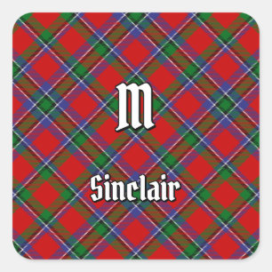 Clan Sinclair Tartan Quadratischer Aufkleber
