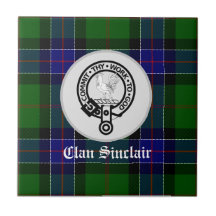 Clan Sinclair Tartan & Wappen Abzeichen