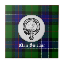 Clan Sinclair Tartan & Wappen Abzeichen Fliese
