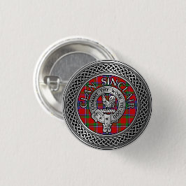Clan Sinclair Wappen & Tartan Knot Button