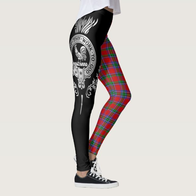 Clan Sinclair Wappen & Tartan Leggings (Rechts)