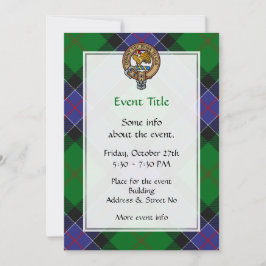 Clan Sinclair Wappen über Jagd Tartan Einladung