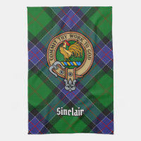 Clan Sinclair Wappen über Jagd Tartan