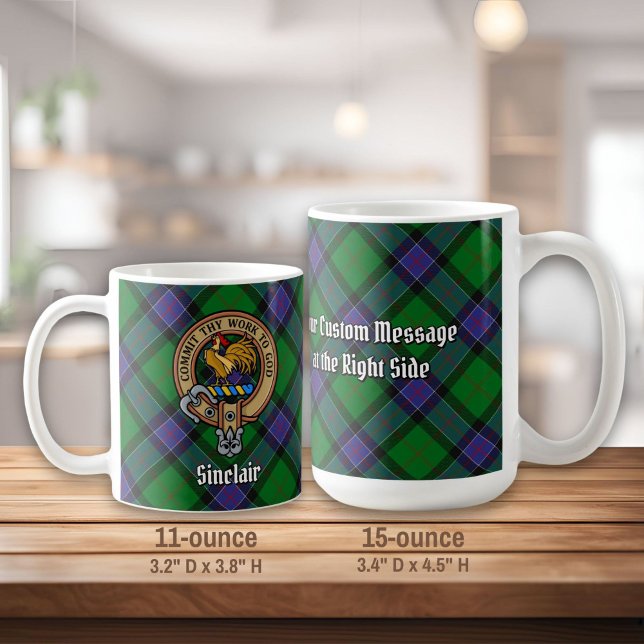 Clan Sinclair Wappen über Jagd Tartan Kaffeetasse (Von Creator hochgeladen)
