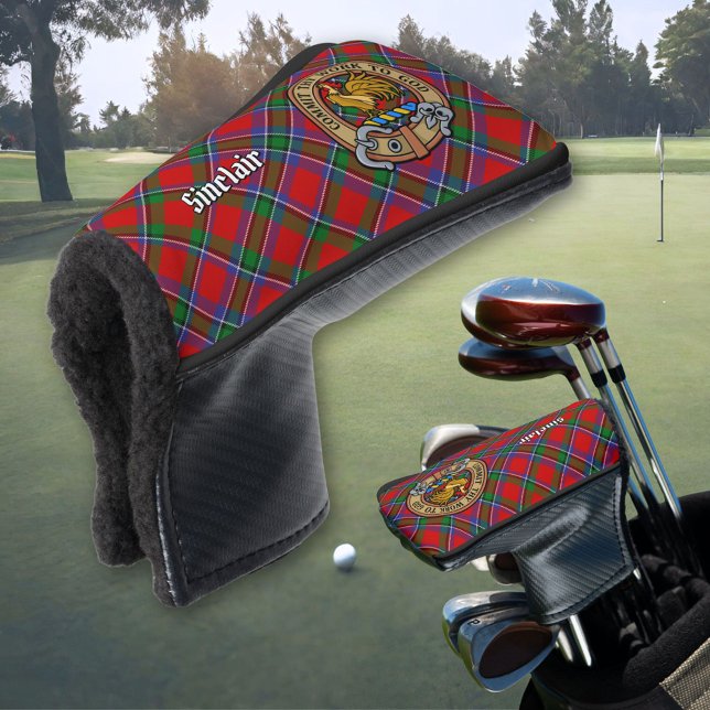 Clan Sinclair Wappen über Tartan Golf Headcover (Von Creator hochgeladen)