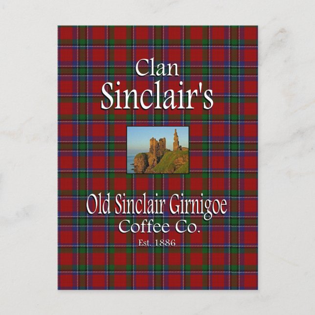 Clan Sinclair's Old Sinclair Girnigoe Coffee Co. Postkarte (Vorderseite)